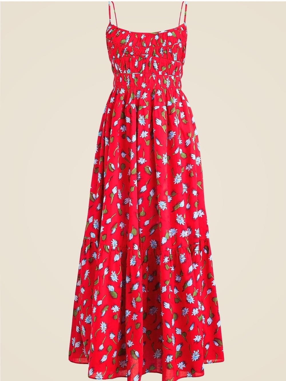 J. Crew Tiered Cotton Dress in Brushed Daisy Print CJ784 Small